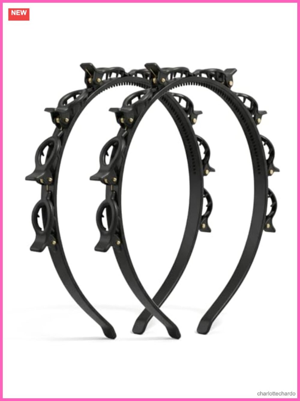 2 Pcs Resin Bangs Headband with Clips Weave Hairstyle Hairpin Braid Tool